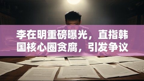 李在明重磅曝光，直指韩国核心圈贪腐，引发争议,李在明重磅曝光，直指韩国核心圈贪腐，引发争议,李在明,韩国核心圈贪腐,第1张